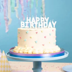 Hvite Kakelys Happy Birthday