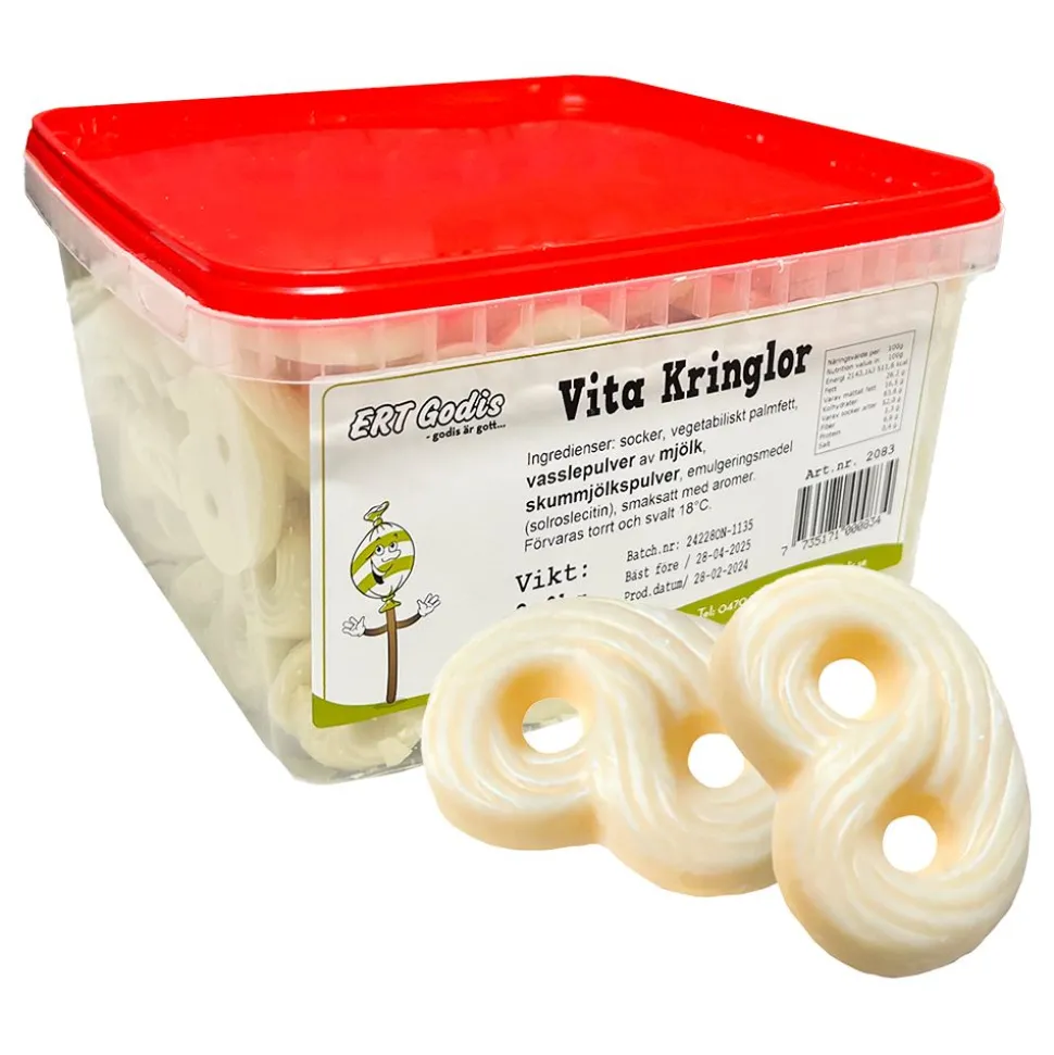 Hvite Sjokoladekringler Storpakning