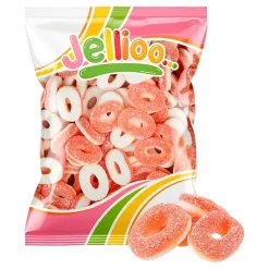 Jellioo Sour Peach Rings Storpakning