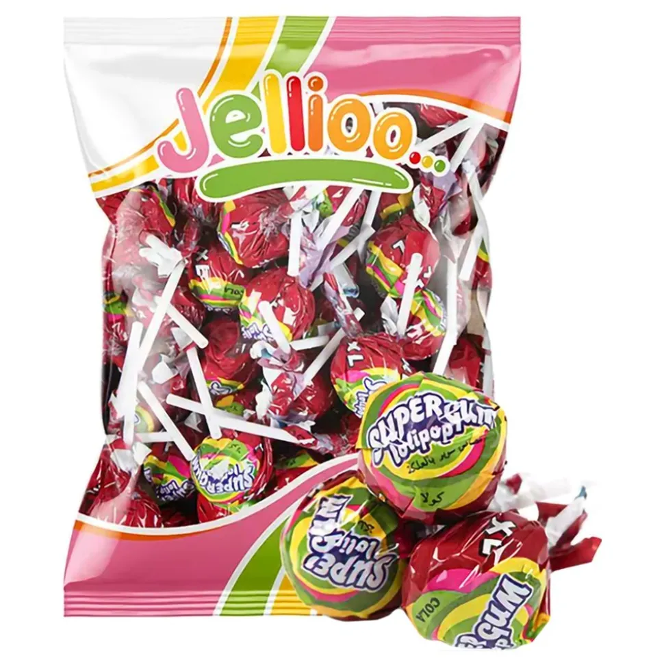 Jellioo Super Gum Lollipop Cola Storpakning