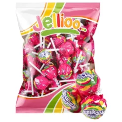 Jellioo Super Gum Lollipop Strawberry Storpakning
