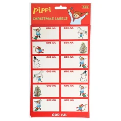 Juleetiketter Pippi Langstrømpe