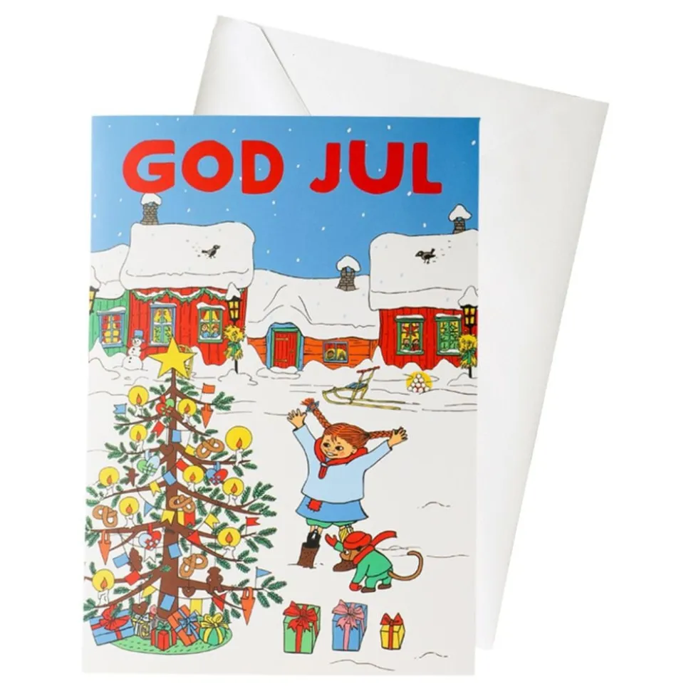 Julekort Pippi Langstrømpe