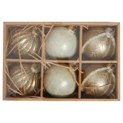 Julekuler Glitter Gull Mix