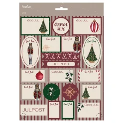 Juletiketter God Jul Motiv