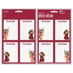 Juletiketter God Jul Rød
