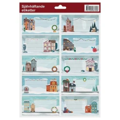 Juletiketter Vinterhus