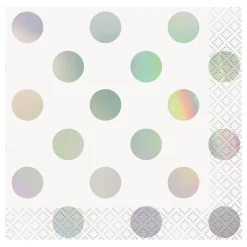 Kaffeservietter Sølv Metallic Polka Dot