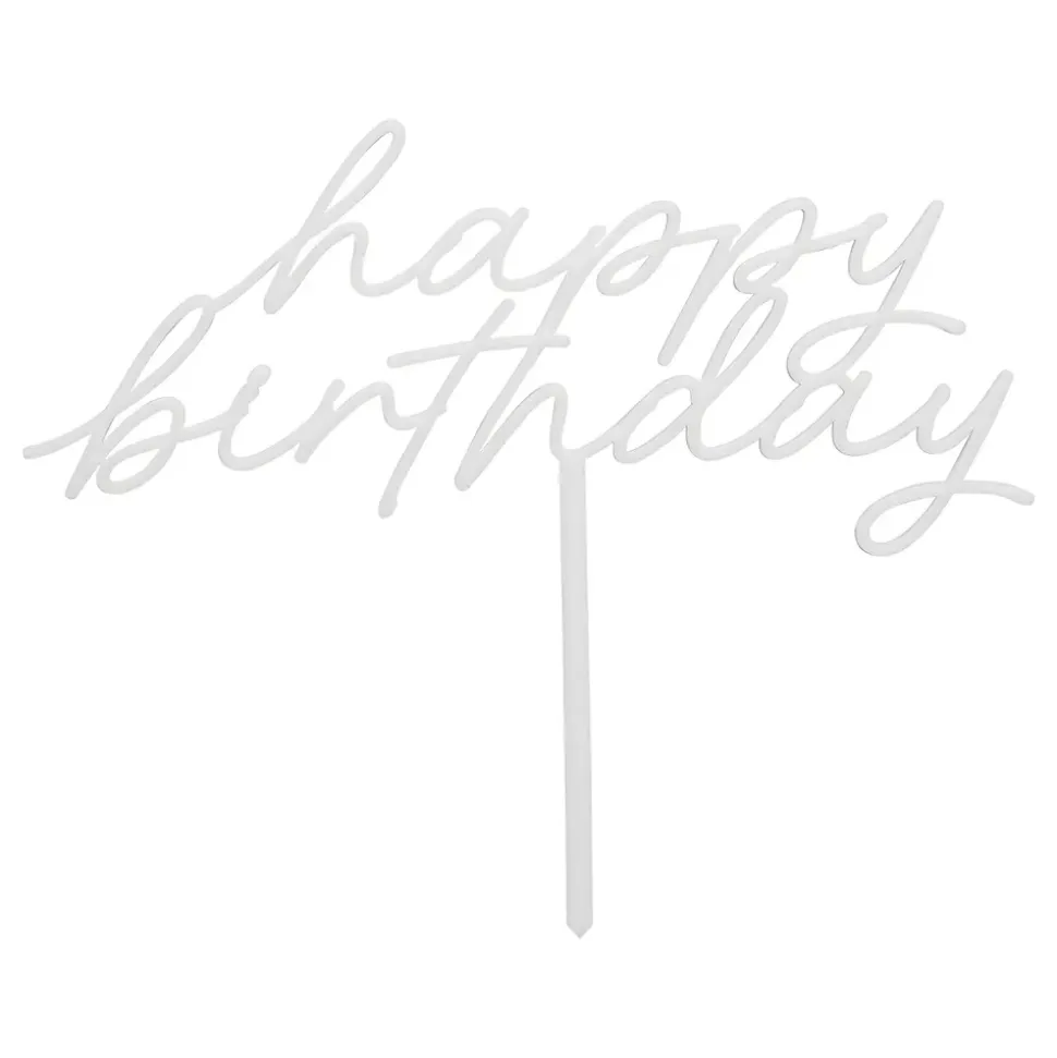 Kakedekorasjoner Happy Birthday Cream Botanic