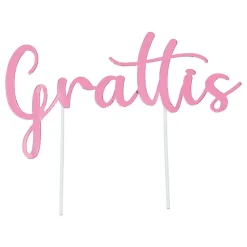 Kakedekorasjon Grattis Rosa