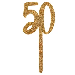 Kakedekorasjon 50 Gull i Akryl