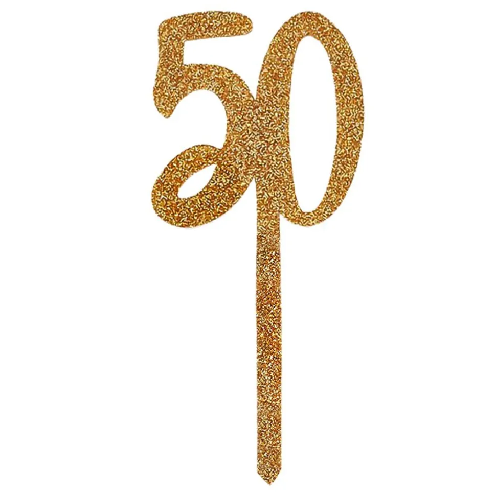 Kakedekorasjon 50 Gull i Akryl