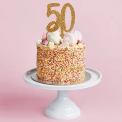 Kakedekorasjon 50 Gull i Akryl