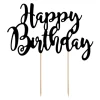 Kakedekorasjon Happy Birthday Svart