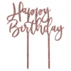 Kakedekorasjon Happy Birthday Roségull i Akryl