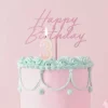 Kakedekorasjon Happy Birthday Lys Rosa