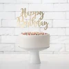 Kakedekorasjon Happy Birthday Gull
