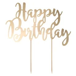 Kakedekorasjon Happy Birthday Gull