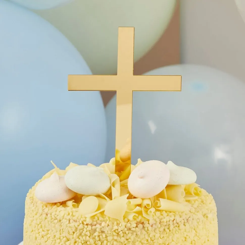 Kakedekorasjon Kors Gull