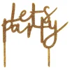 Kakedekorasjon Let's Party Gull i Akryl