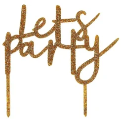 Kakedekorasjon Let's Party Gull i Akryl