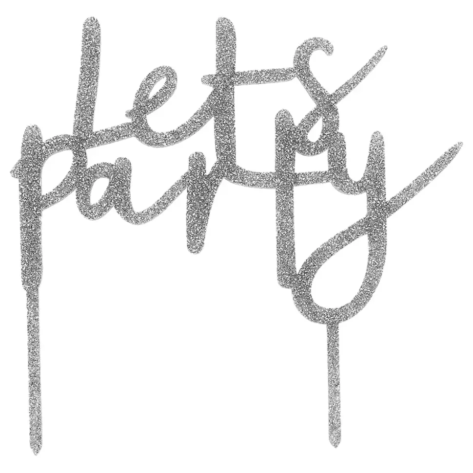 Kakedekorasjon Let's Party Sølv i Akryl