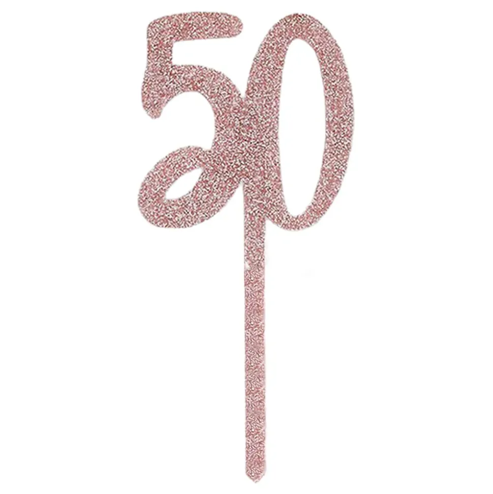 Kakedekorasjon 50 Roségull i Akryl