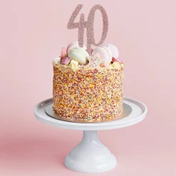 Kakedekorasjon 40 Roségull i Akryl