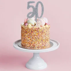 Kakedekorasjon 50 Sølv i Akryl