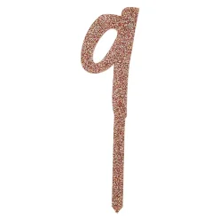 Kakedekorasjon Tall Roségull Glitter av Akryl