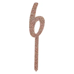 Kakedekorasjon Tall Roségull Glitter av Akryl