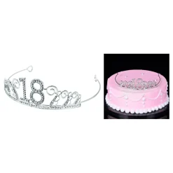 Kakedekorasjon Tiara Tall av Metall Sølv