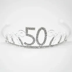 Kakedekorasjon Tiara Tall av Metall Sølv
