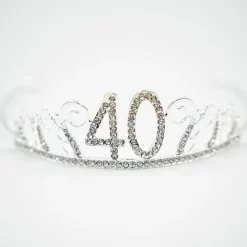 Kakedekorasjon Tiara Tall av Metall Sølv
