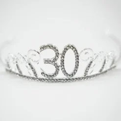 Kakedekorasjon Tiara Tall av Metall Sølv