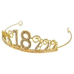 Kakedekorasjon Tiara Tall av Metall Gull