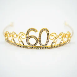 Kakedekorasjon Tiara Tall av Metall Gull