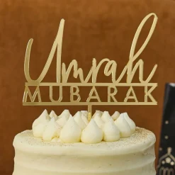 Kakedekorasjon Umrah Mubarak i akryl