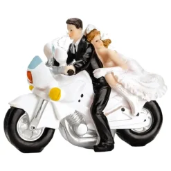 Kakefigur Bryllup Nygifte på Motorsykkel