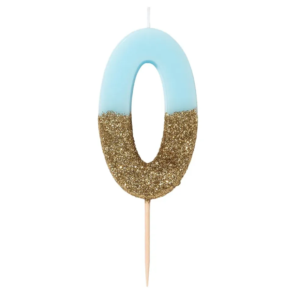 Kakelys Tall Lyseblå/Gullglitter