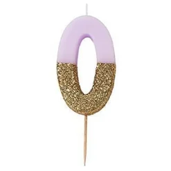 Kakelys Tall Lys Rosa/Gullglitter