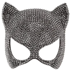 Katt halvmaske med strass