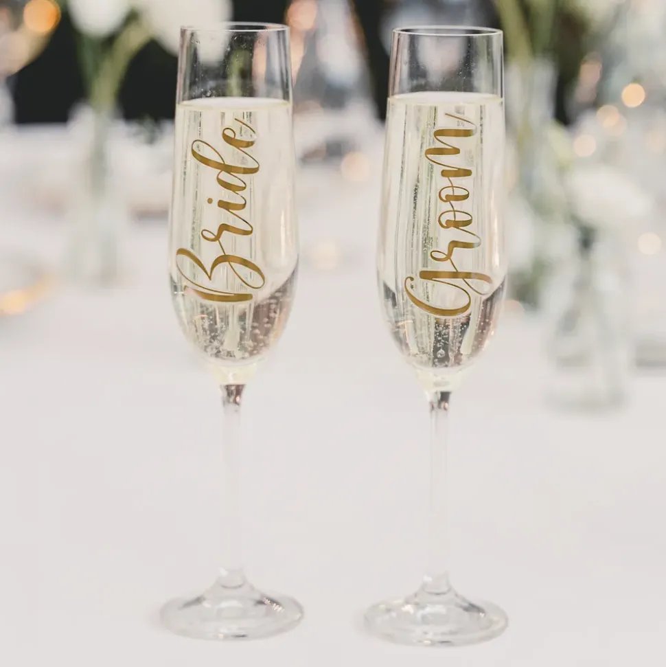 Klistremerker for Glass Bride & Groom