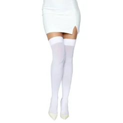 Knestrømper Nylon Hvite Deluxe
