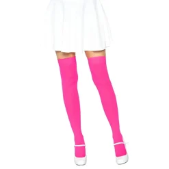 Knestrømper Nylon Neonrosa Deluxe