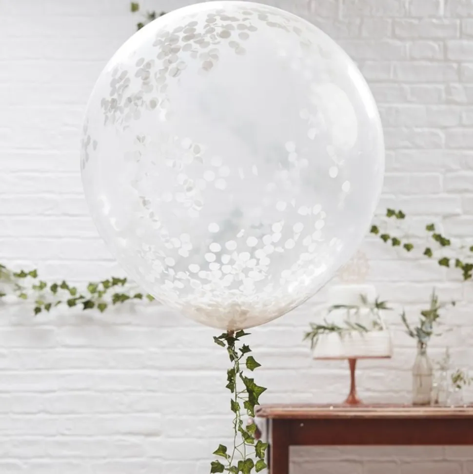 Konfettiballonger Store Hvite