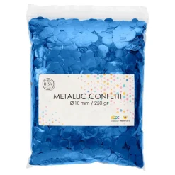 Konfetti Blå Metallic Runde
