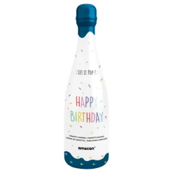 Konfettikanon Flaske Happy Birthday Blå