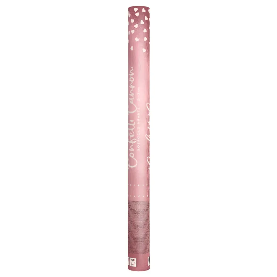 Konfettikanon Hjerter Roségull