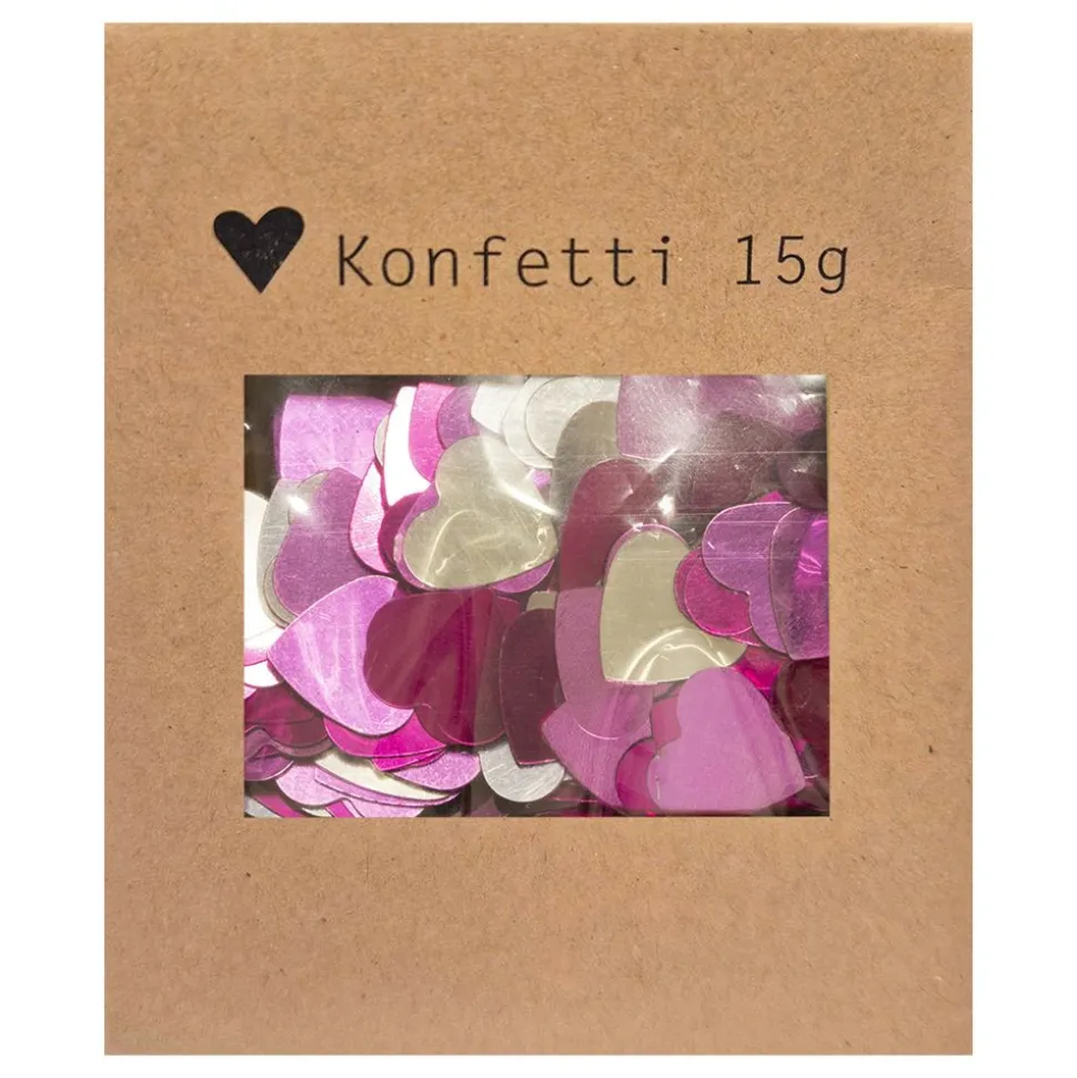 Konfetti Rødrosa Hjerter